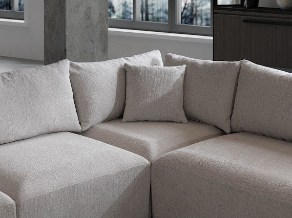 Canapé AZRA chenille blanc cassé