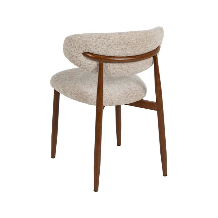 Chaise de salle à manger nordique en acier noyer BLOOM taupe