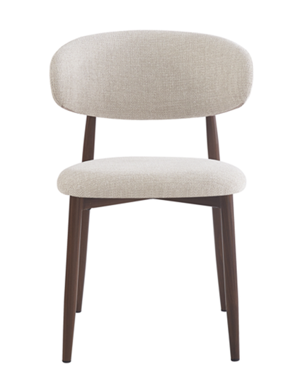 Chaise de salle à manger nordique en acier noyer BLOOM crème