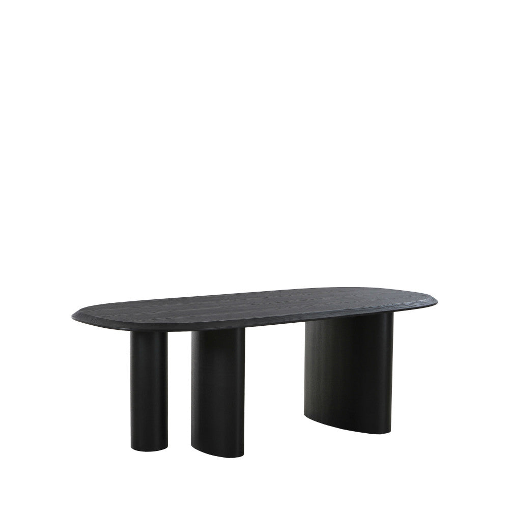 Table à manger ovale en bois noir TIRANO